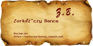 Zorkóczy Bence névjegykártya